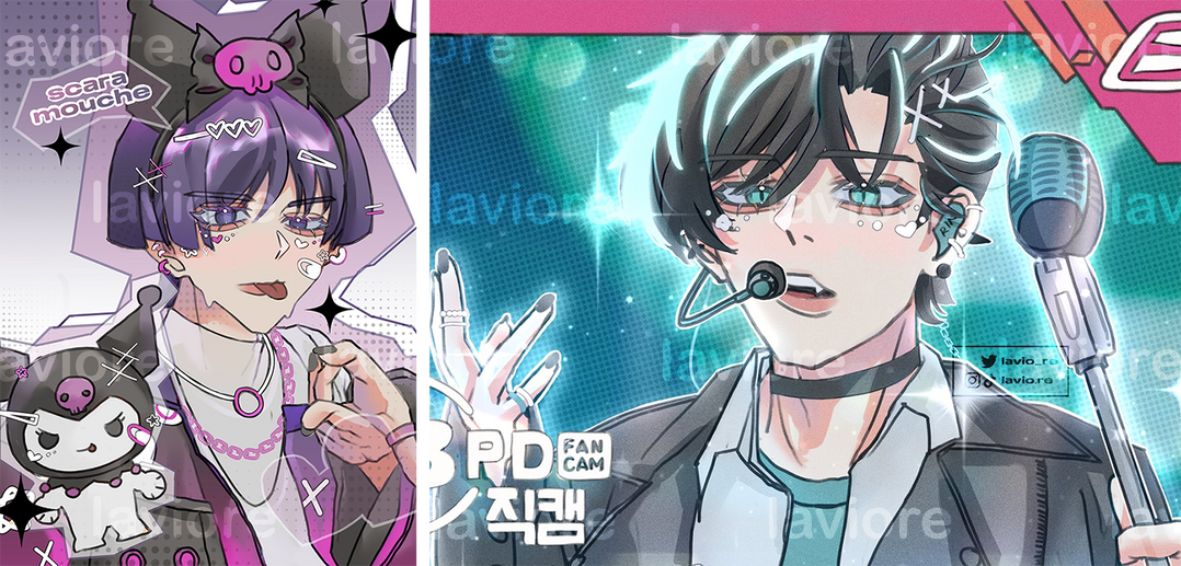 bust-up with background